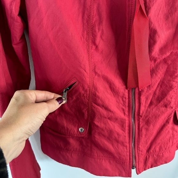 EUC Elie Tahari Zaria Red Fitted Zip Up Jacket - Picture 10 of 12